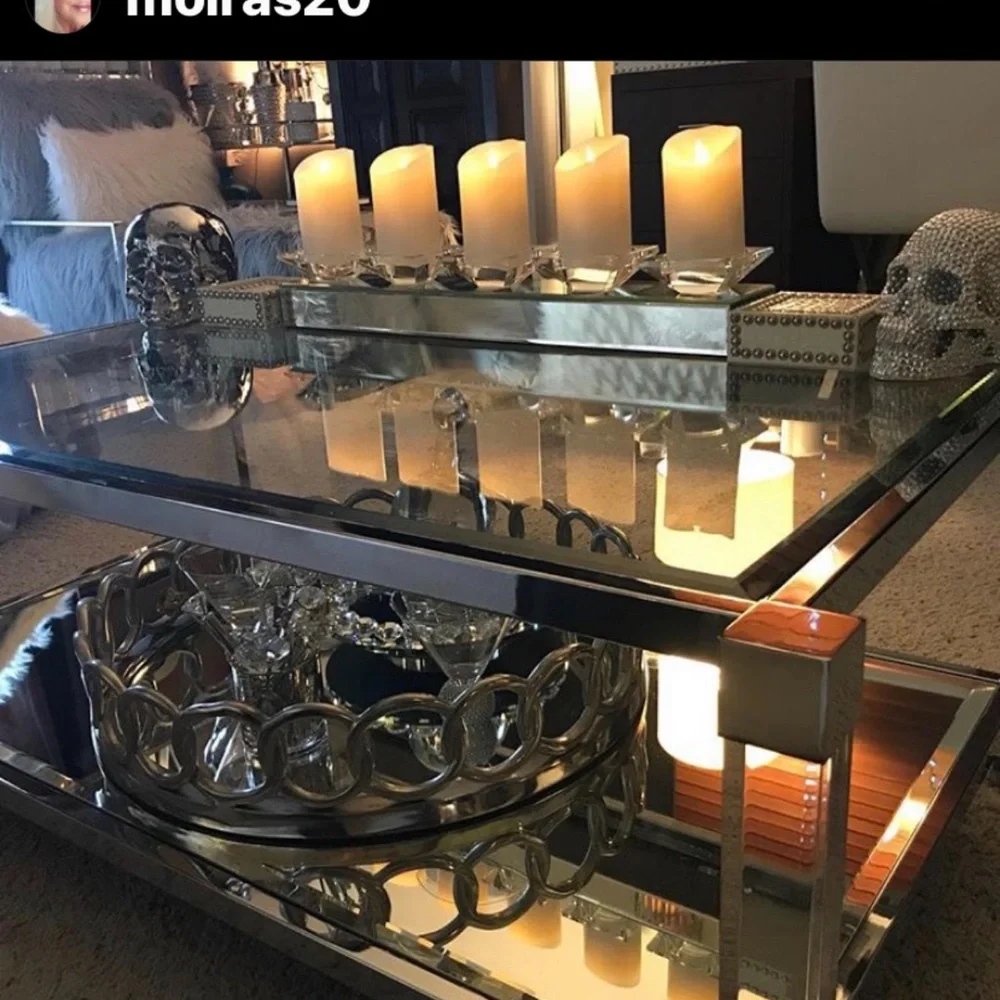 Z Gallerie Silver Glass Coffee AND End Table